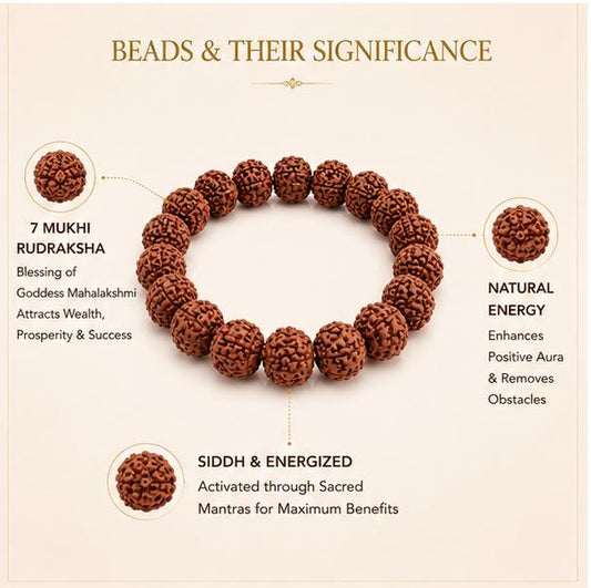 MAHALAKSHMI SIDDH 7 MUKHI RUDRAKSHA BRACELET