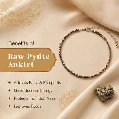 Raw Pyrite Anklet (Lab Certified)