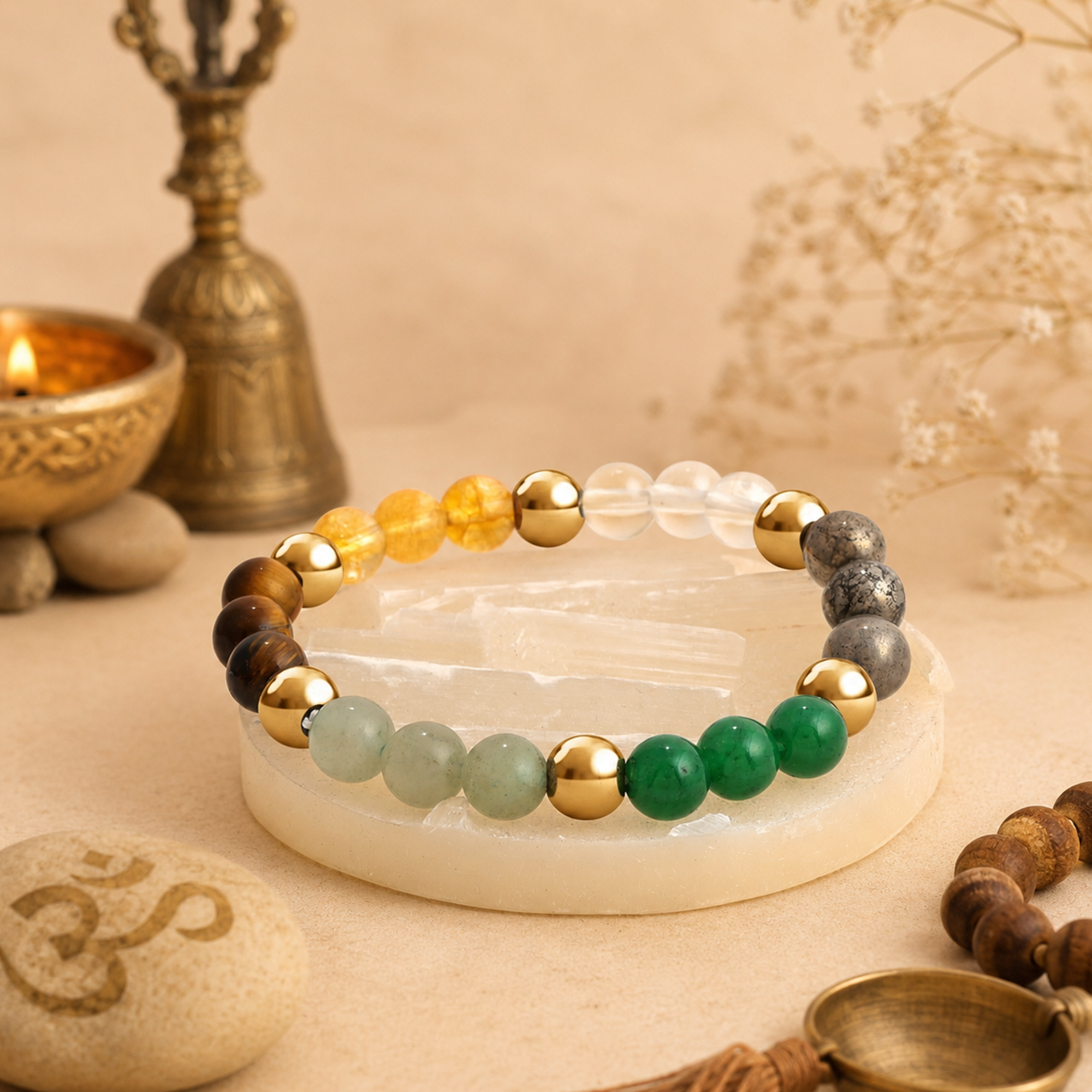 Dhan Yog Bracelet With Free Raw Selenite Plate