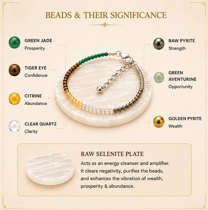 DHAN YOG ANKLET WITH RAW SELENITE PLATE