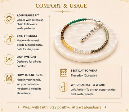 DHAN YOG ANKLET WITH RAW SELENITE PLATE