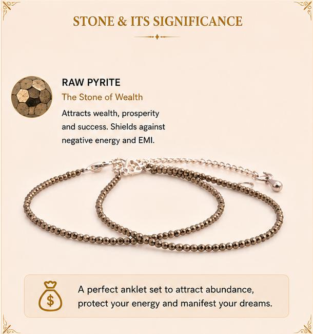 RAW PYRITE ANKLET {COMBO}