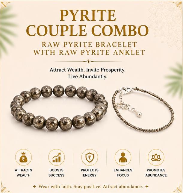 RAW PYRITE BRACELET WITH RAW PYRITE ANKLET {COMBO}