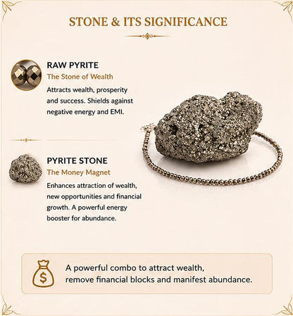 MONEY MAGNET RAW PYRITE ANKLET WITH PYRITE STONE {COMBO}