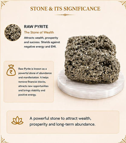 ORIGINAL RAW PYRITE STONE WITH RAW SELENITE PLATE