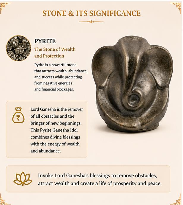 ORIGINAL PYRITE LORD GANESHA IDOL
