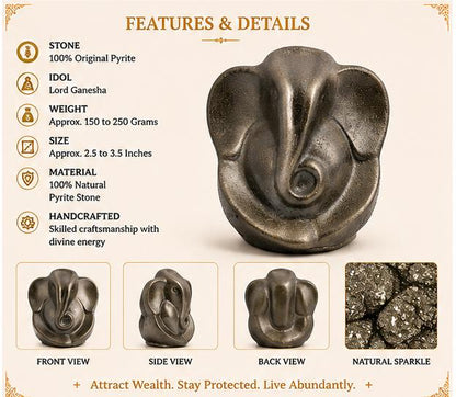 ORIGINAL PYRITE LORD GANESHA IDOL