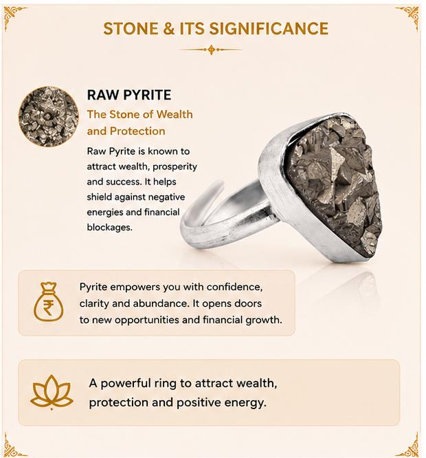 RAW PYRITE ADJUSTABLE RING