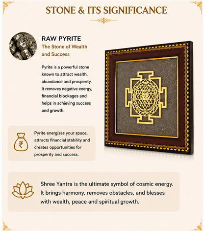 SHREE YANTRA ON RAW PYRITE FRAME