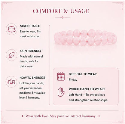 ROSE QUARTZ - LOVE CONNECTION BRACELET