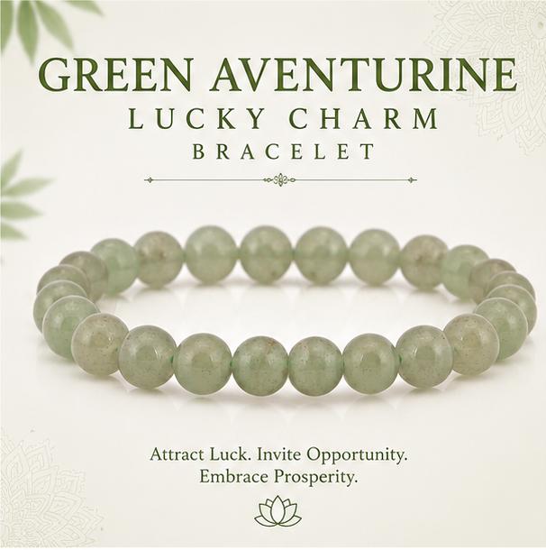 GREEN AVENTURINE - LUCKY CHARM BRACELET