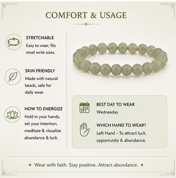 GREEN AVENTURINE - LUCKY CHARM BRACELET