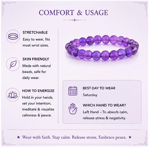 AMETHYST - STRESS & TENSION MUKTI BRACELET