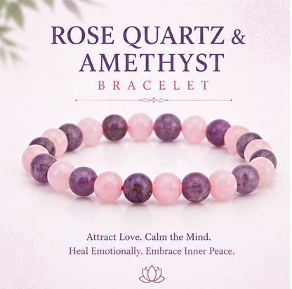 ROSE QUARTZ & AMETHYST BRACELET