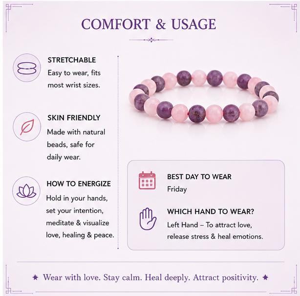 ROSE QUARTZ & AMETHYST BRACELET