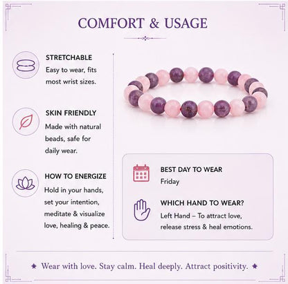ROSE QUARTZ & AMETHYST BRACELET