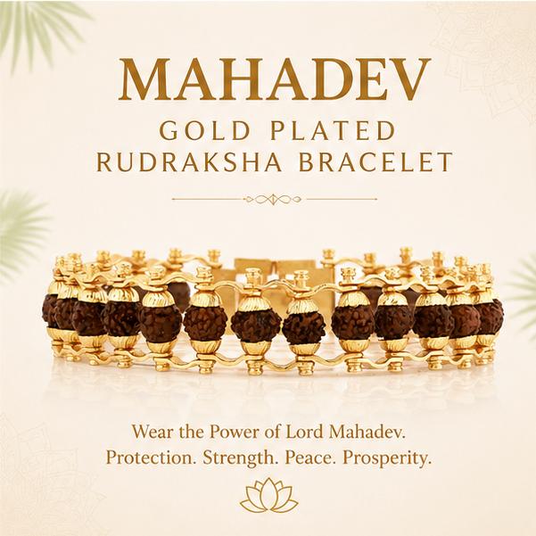 MAHADEV GOLD PLATED RUDRAKSHA BRACELET