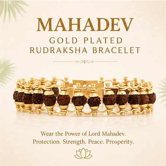 MAHADEV GOLD PLATED RUDRAKSHA BRACELET