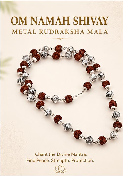OM NAMAH SHIVAY METAL RUDRAKSHA MALA