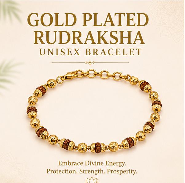 GOLD PLATED RUDRAKSHA UNISEX BRACELET