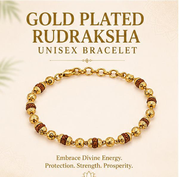 GOLD PLATED RUDRAKSHA UNISEX BRACELET