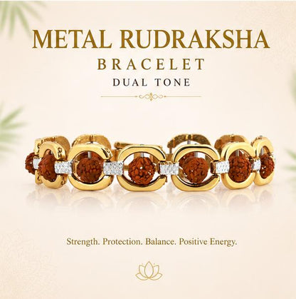 METAL RUDRAKSHA BRACELET DUAL TONE