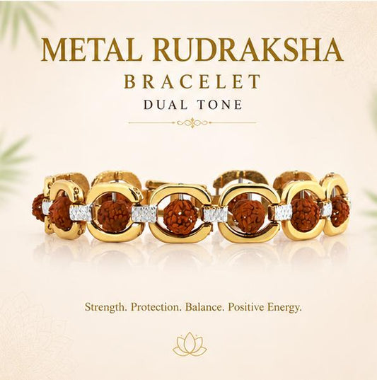 METAL RUDRAKSHA BRACELET DUAL TONE