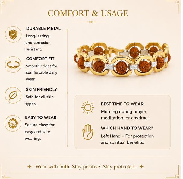 METAL RUDRAKSHA BRACELET DUAL TONE