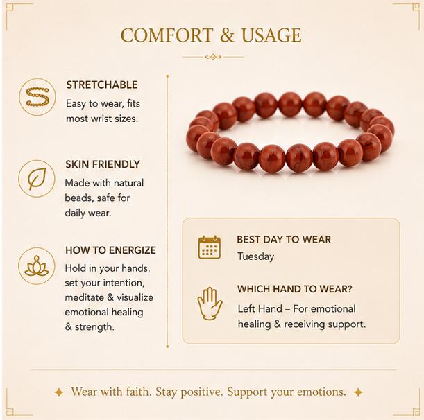 RED JASPER - EMOTIONAL SUPPORT BRACELET