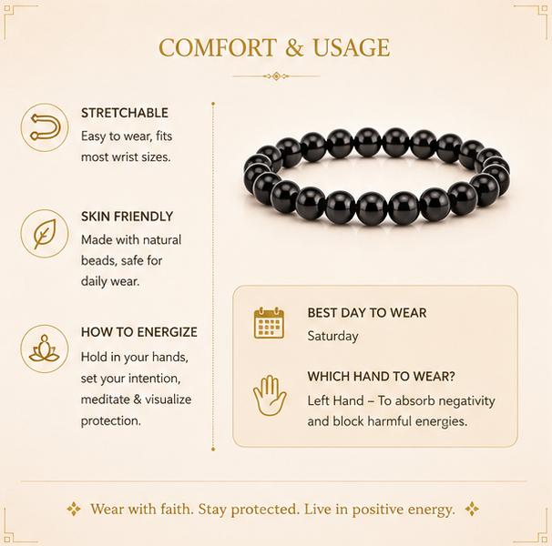 BLACK OBSIDIAN - EVIL EYE PROTECTION BRACELET