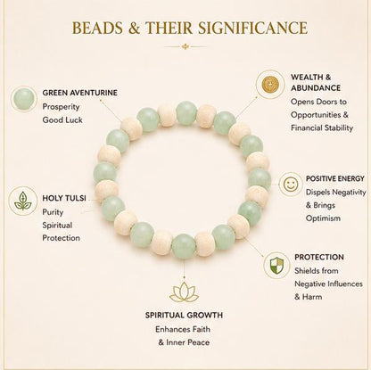 GREEN AVENTURINE & HOLY TULSI - THE GOOD FORTUNE BRACELET