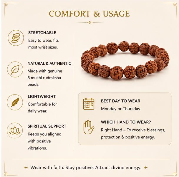 DIVINE 5 MUKHI RUDRAKSHA BRACELET