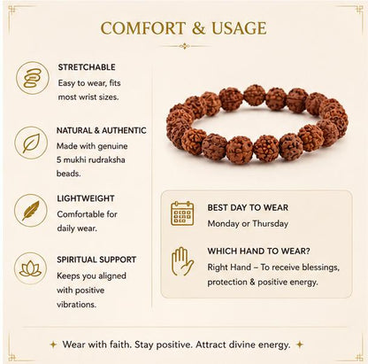 DIVINE 5 MUKHI RUDRAKSHA BRACELET