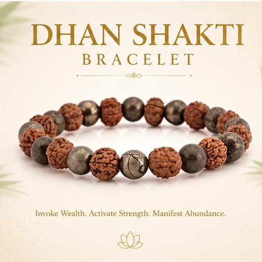 DHAN SHAKTI BRACELET - HOLY RUDRAKSHA WITH PYRITE COMBO