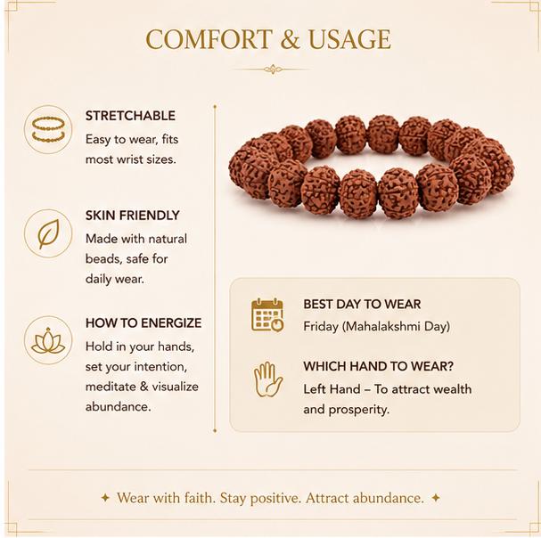 MAHALAKSHMI SIDDH 7 MUKHI RUDRAKSHA BRACELET