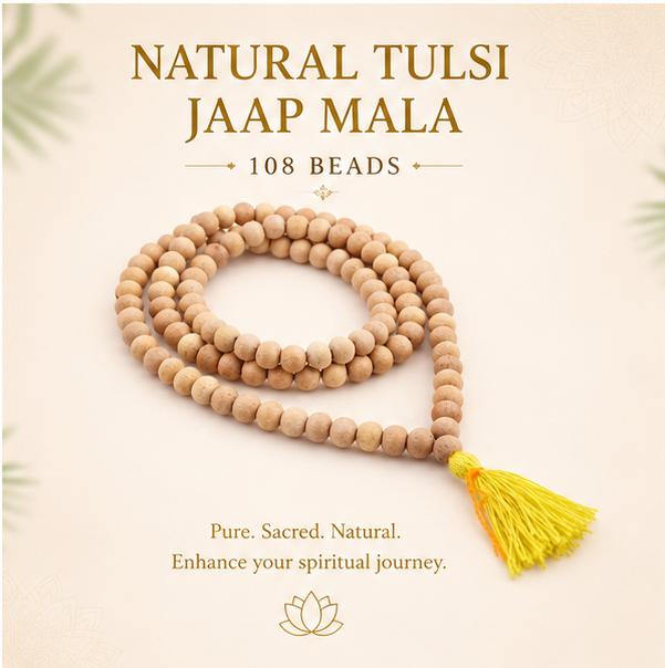 NATURAL TULSI JAAP MALA 108 BEADS