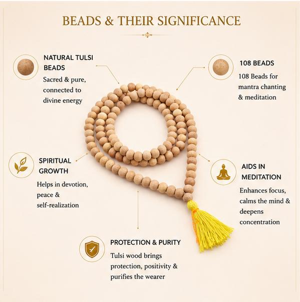 NATURAL TULSI JAAP MALA 108 BEADS