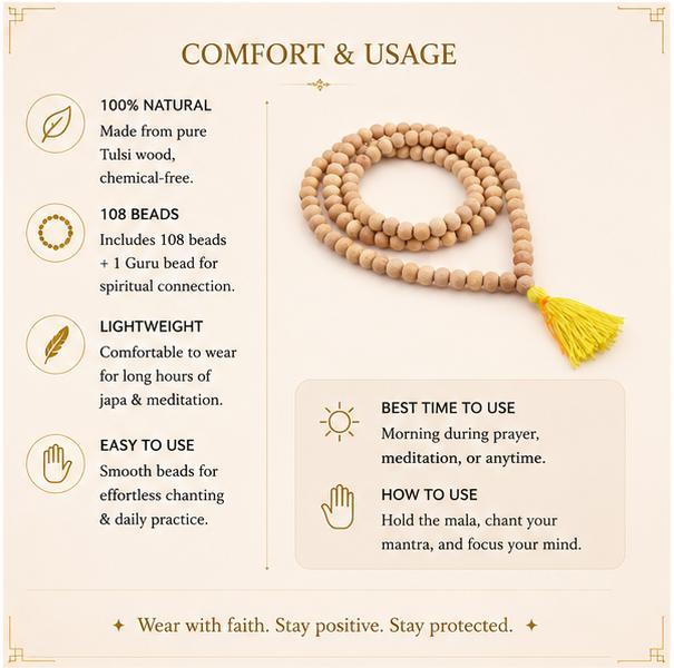 NATURAL TULSI JAAP MALA 108 BEADS