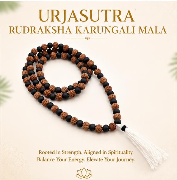 URJASUTRA RUDRAKSHA KARUNGALI MALA