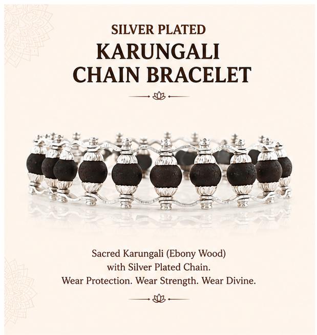 SILVER PLATED KARUNGALI CHAIN BRACELET