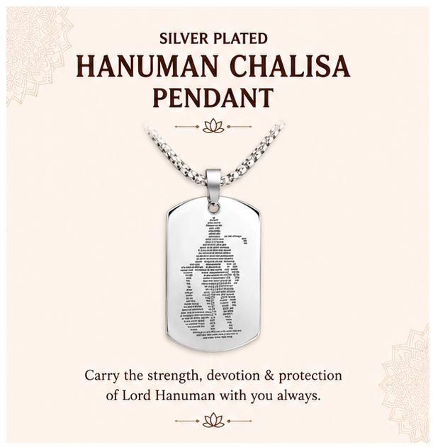 SILVER PLATED HANUMAN CHALISA PENDANT