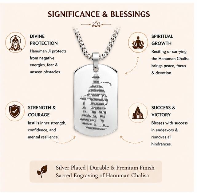 SILVER PLATED HANUMAN CHALISA PENDANT