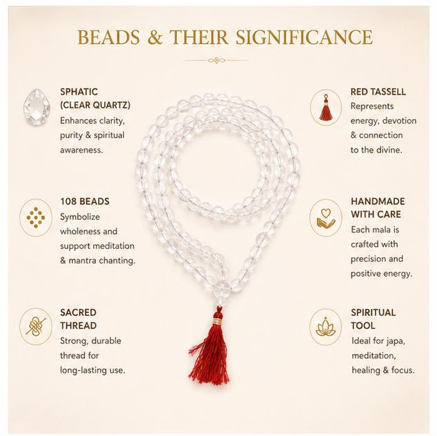 AUTHENTIC SPHATIC MALA 108 BEADS