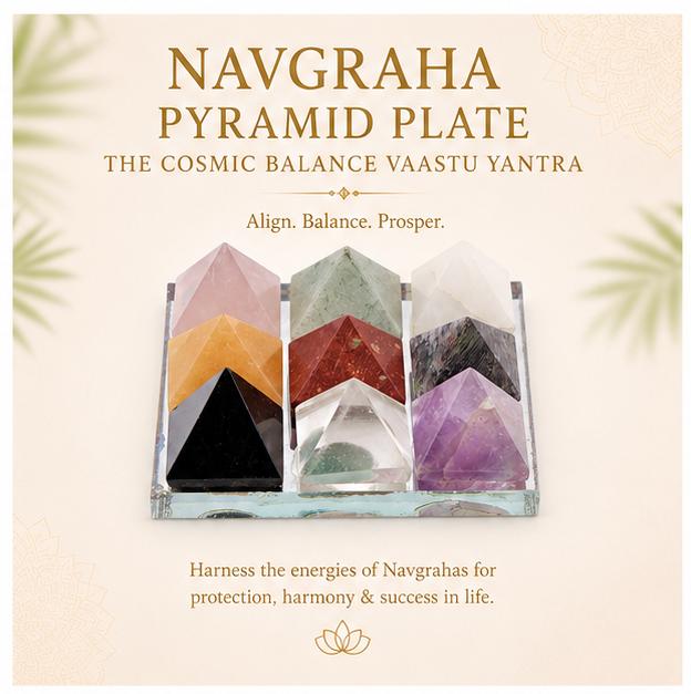 NAVGRAHA PYRAMID PLATE - THE COSMIC BALANCE VAASTU YANTRA