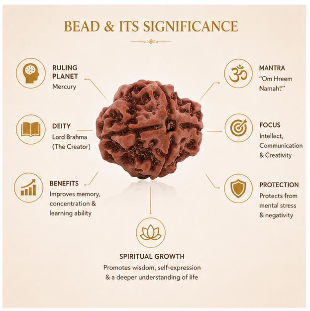 4 MUKHI NEPALI RUDRAKSHA BEAD