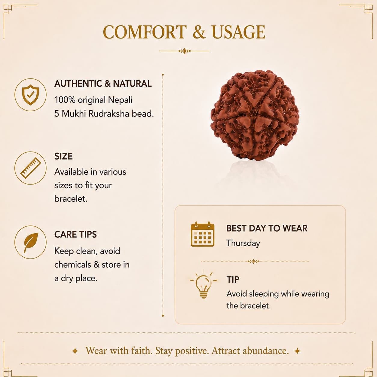 5 MUKHI NEPALI RUDRAKSHA BEAD