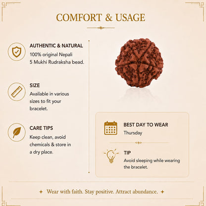 5 MUKHI NEPALI RUDRAKSHA BEAD